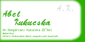 abel kukucska business card